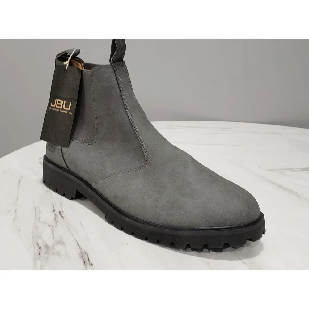 NEW NO‎ BOX JBU Kai Water Resistant Chelsea Boot Size 12 GRAY Leather Pull-On